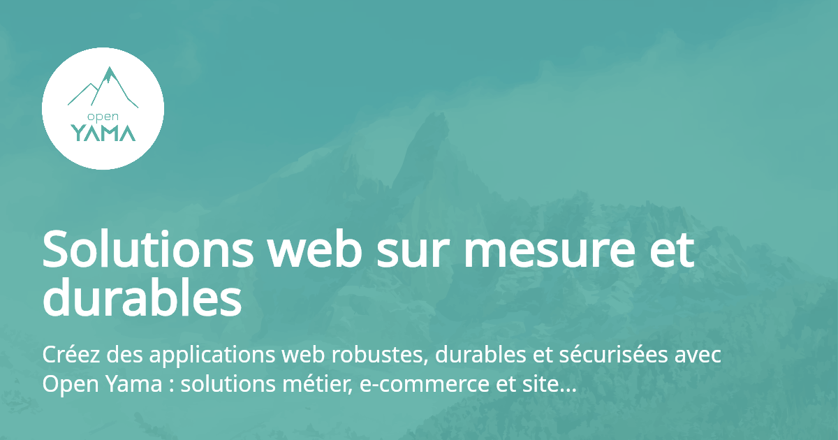 Solutions web sur mesure et durables | Open Yama